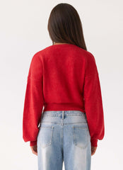 Top de punto Deserve Me - Cereza