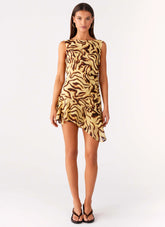 Minivestido asimétrico Maris - Estampado Laguna