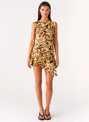 Minivestido asimétrico Maris - Estampado Laguna