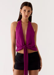 Top Halter Espalda Abierta - Granate
