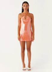 Minivestido Radiant Energy con espalda abierta - Naranja