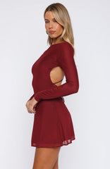 Minivestido Manga Longa Bad Influence Borgonha