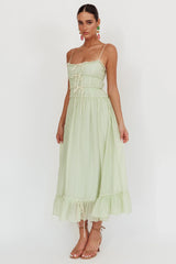 Vestido largo Maidens Tie Accent salvia