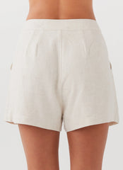 Pantalones cortos de lino Born For Bordeaux - Avena