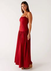 Vestido Maxi Vince Cami - Vermelho Escuro