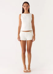 Shorts Lulita con cinturón - Blanco