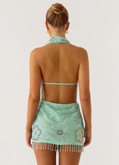 Minivestido Outlaw con abalorios - Aqua menta