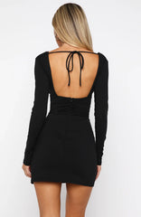 Minivestido Diva Energy de Manga Comprida Preto