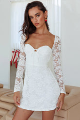 Vestido de encaje de manga larga "Like An Angel" blanco