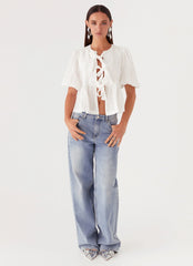 Top con nudo Western Wind - Blanco