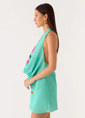 Minivestido Halia Cowl - Flores de la jungla