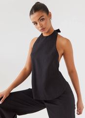 Top Delantal de Lino Heatwave - Negro