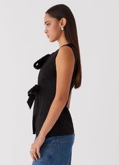 Top Dottie de anudar - Negro