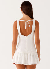 Minivestido de lino Meggie - Blanco