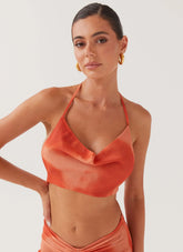 Top con cuello vuelto Zenta - Cobre