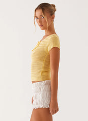 Top de ganchillo "Junto al lago" - Amarillo