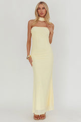 Vestido Longo Frente Única Truth Be Told Manteiga