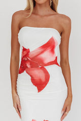 Vestido largo palabra de honor Truth Be Told blanco