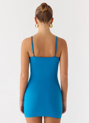 Minivestido Paeonia Shell - Azul aguamarina