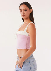 Top con escote corazón Ryder - Rosa