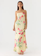 Vestido largo sin tirantes Bronte - Lemon Soleil
