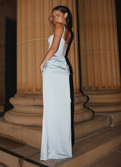 Vestido maxi corsé Kalila - Azul