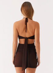 Minivestido Poetry - Chocolate