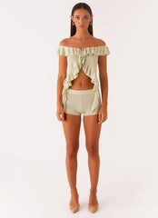 Top de punto Bowen con hombros descubiertos - Menta