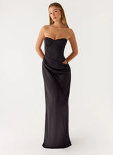 Vestido maxi corsé Emory - Negro