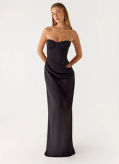 Vestido maxi corsé Emory - Negro