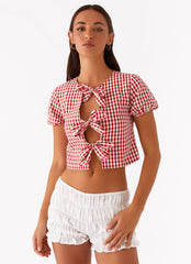Blusa Pandora - Vichy Rojo