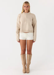 Sudadera abotonada Cornelia - Avena