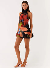 Minivestido de gasa Willow - Estampado floral oscuro