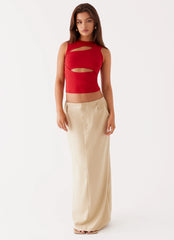 Top em Tule Recortes Beyond - Vermelho