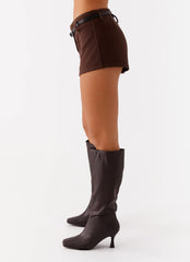Micro-short toque de queda - Chocolate