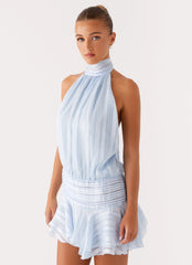 Minivestido de gasa Willow - Azul