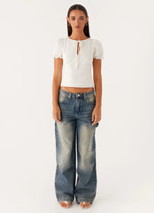 Pantalones vaqueros Jaylie Denim - Lavado vintage sucio