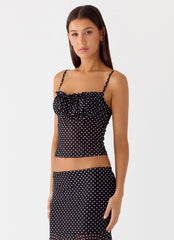 Top Buffy - Negro con lunares