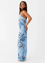 Maxivestido Tropicana - Floral azul