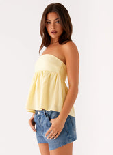 Top corto Cassie - Amarillo