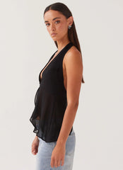 Top escotado al cuello At Last - Negro