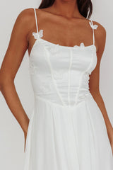Vestido Lora con Tirantes Finos y Mariposas Blanco