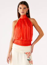 Blusa de gasa Willow - Coral
