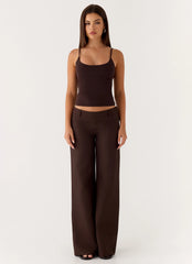 Pantalones de tiro bajo Hot as Ice - Chocolate