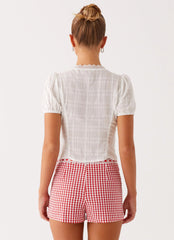 Minipantalones cortos Devon - Cuadros vichy rojos