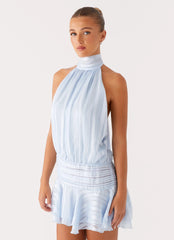 Minivestido de gasa Willow - Azul