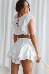 Top corto fruncido y con volantes Wild And Free - Blanco