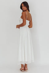 Vestido Lora con Tirantes Finos y Mariposas Blanco