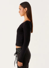 Top de punto Waverly - Negro