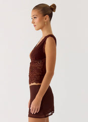 Top de encaje Sommers - Chocolate